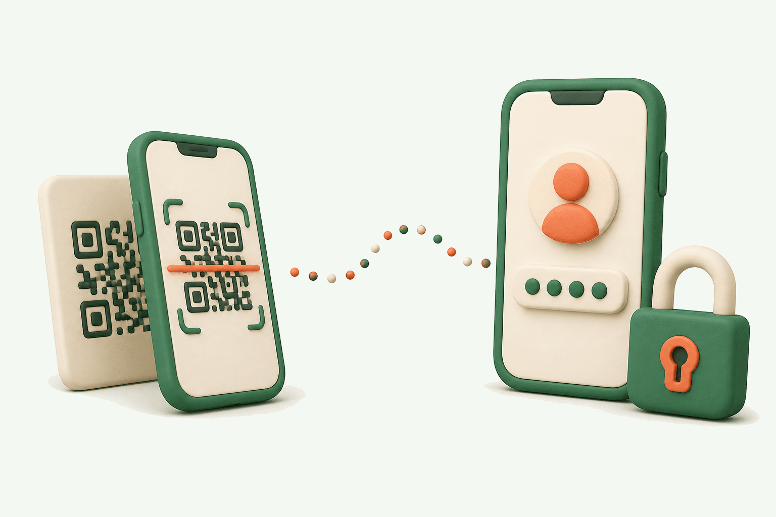スポットのQRコードをスマートフォンで読み取るイラスト