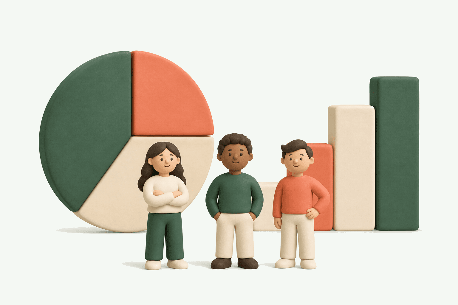 参加者の属性をグラフで把握するイラスト